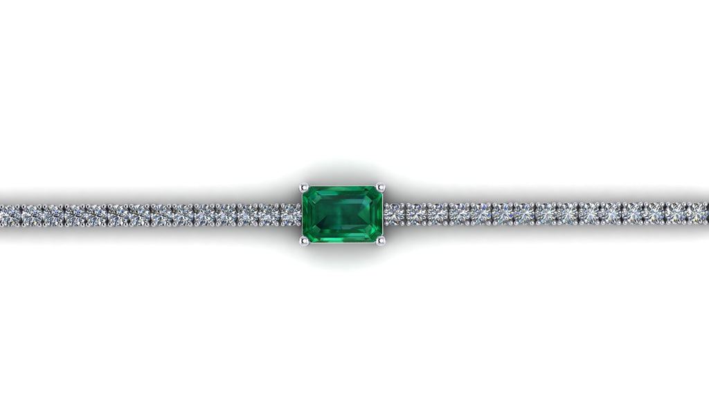 Pulsera Tennis con una esmeralda - Elenor