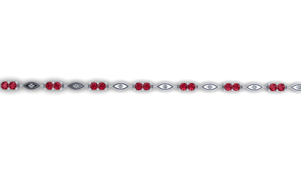 Pulsera Tennis con rubíes y diamantes  - Eva