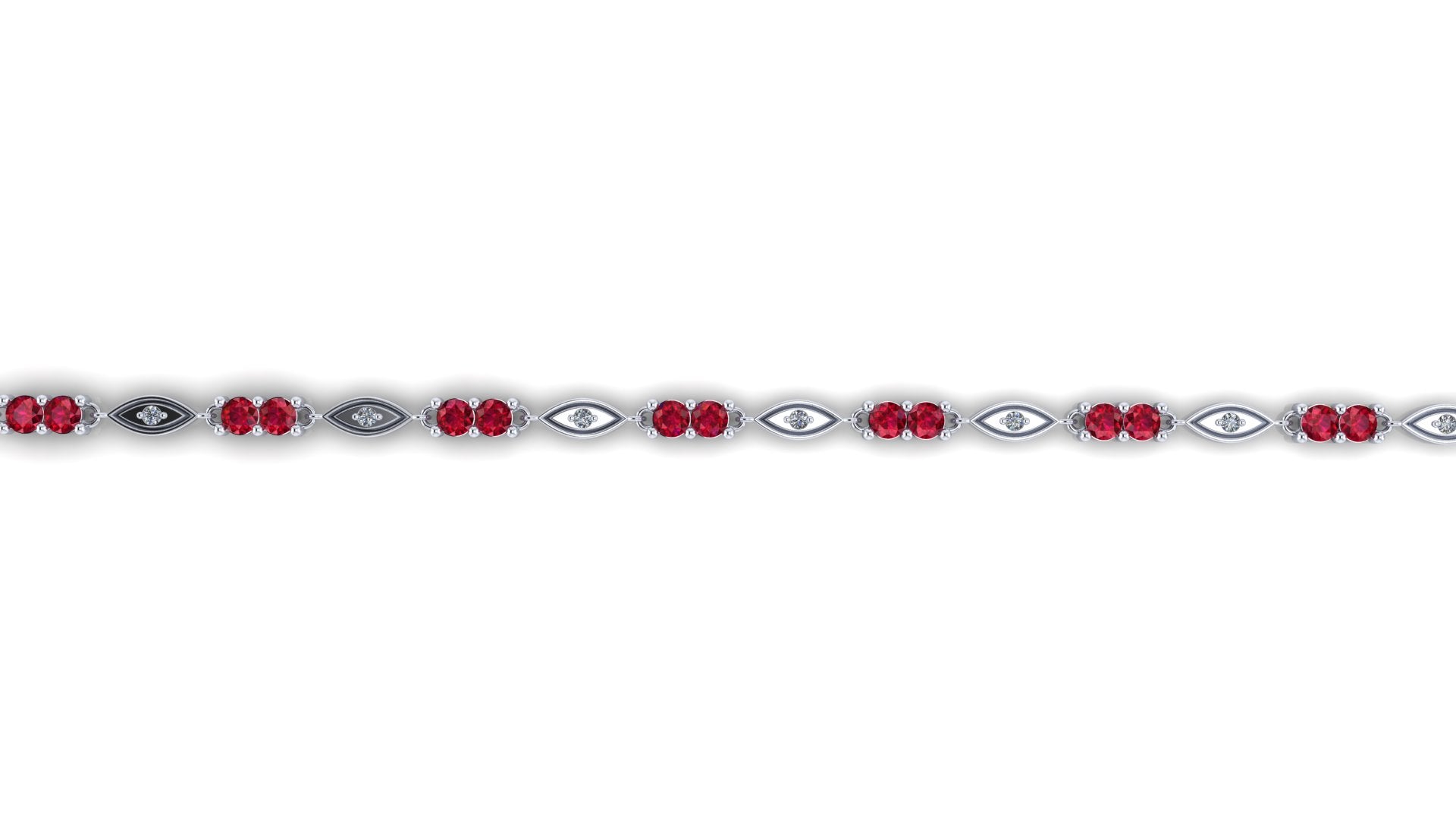 Pulsera Tennis con rubíes y diamantes  - Eva