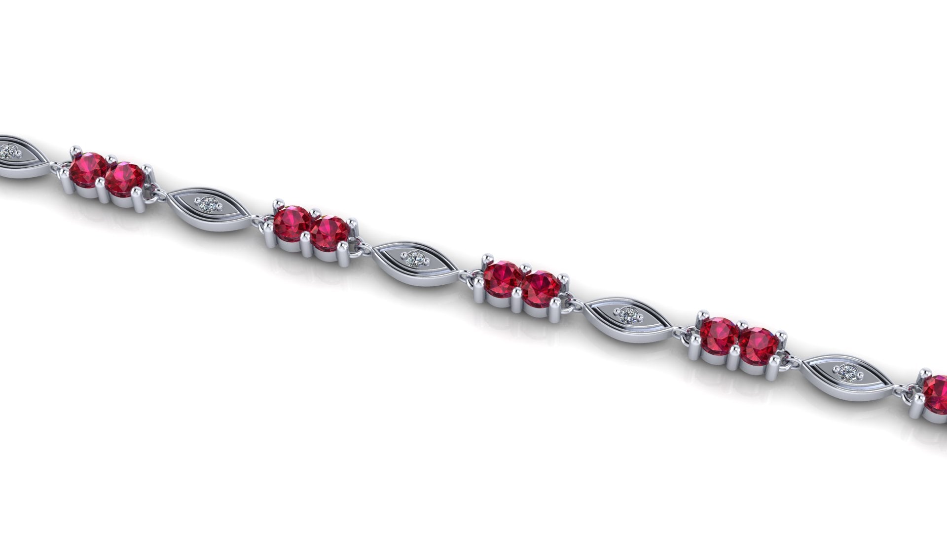 Pulsera Tennis con rubíes y diamantes  - Eva