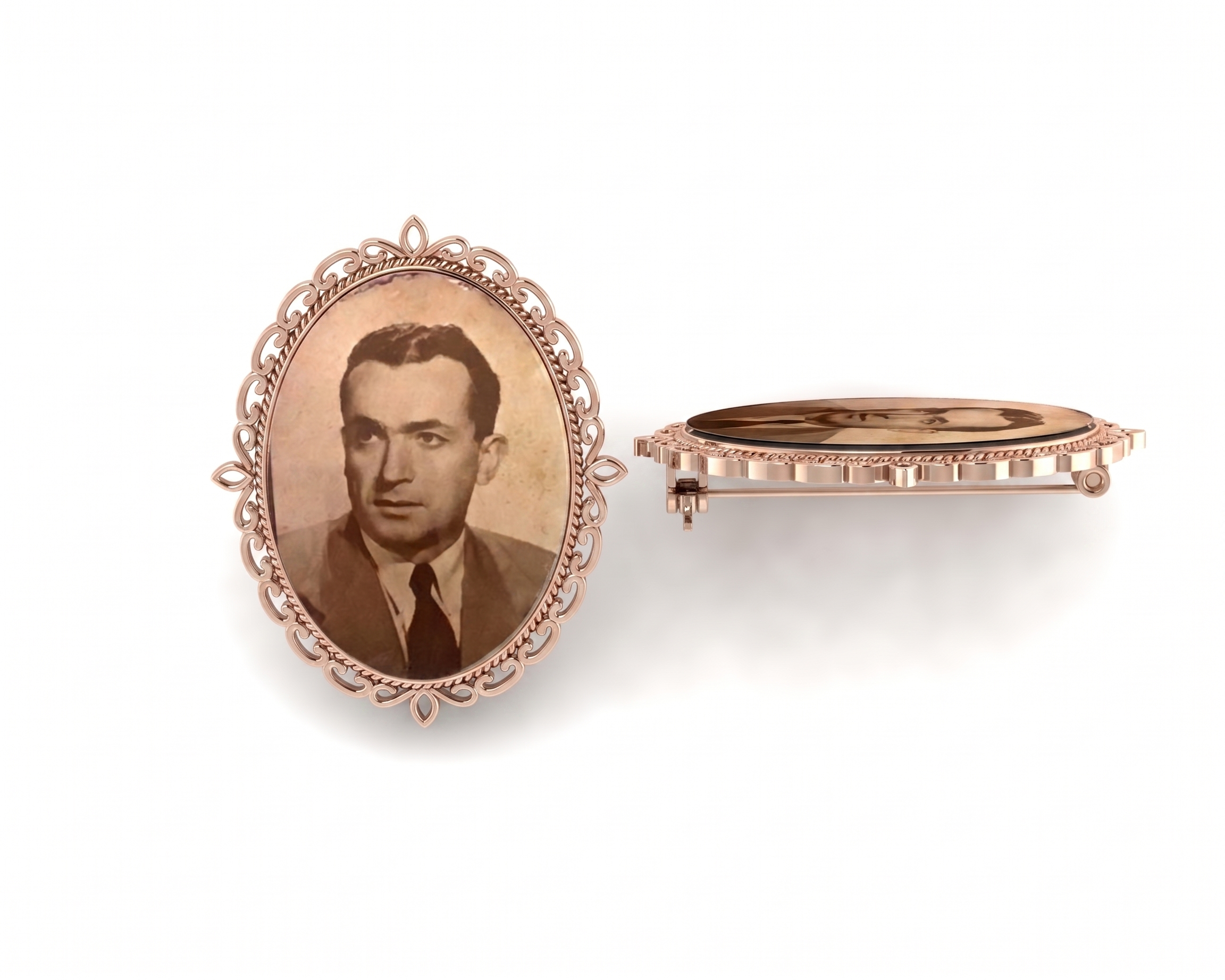 Broche con fotografía encapsulada - Nicholas