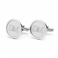 Mancuernillas circulares con iniciales en alto relieve - Personalizable