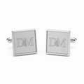 Mancuernillas cuadradas con iniciales en alto relieve - Personalizable