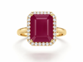 Anillo de Rubí con Halo de Diamantes
