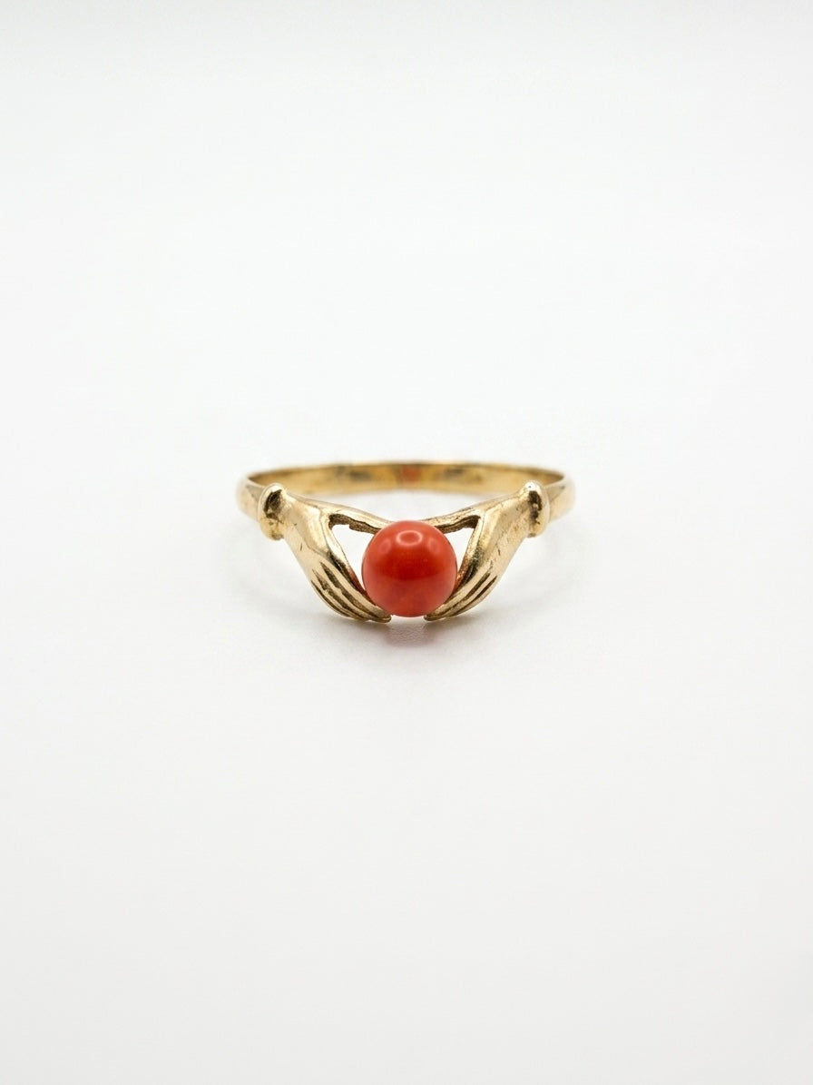 Anillo Manos con Coral