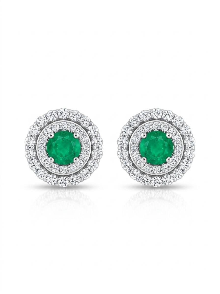 Aretes Esmeralda con Halo