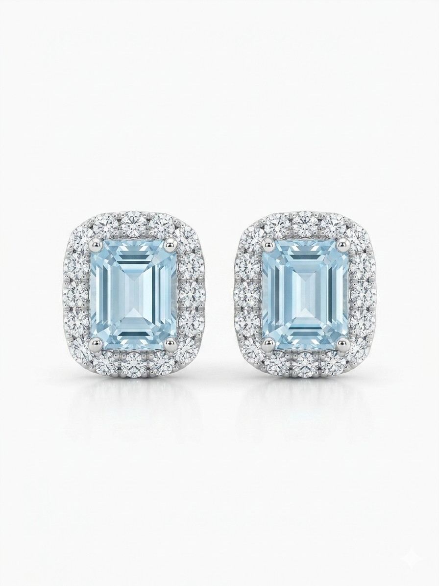 Aretes Topacio con Halo