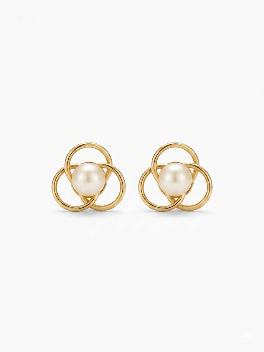 Aretes de Aros con Perla