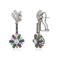 Aretes Flor Tricolor
