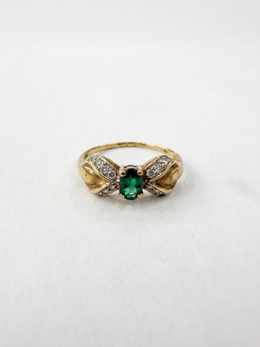 Anillo Con Esmeralda Oval