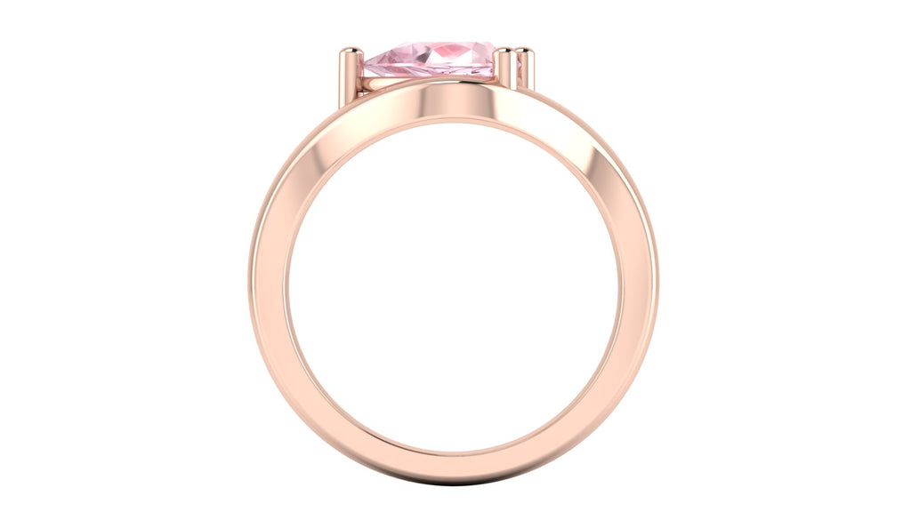 Anillo orgánico con zafiro rosa corte pera - Daniela
