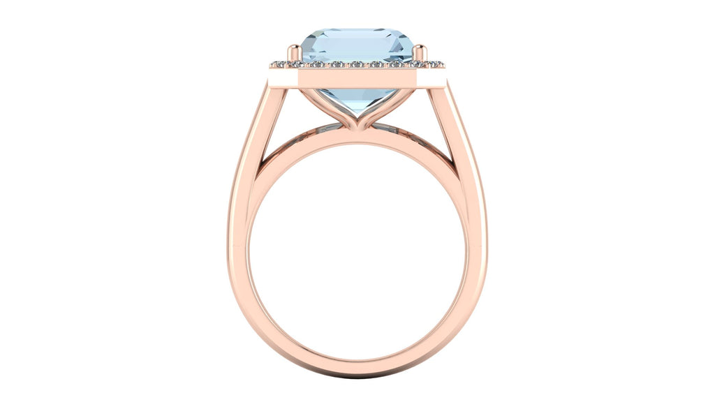 Anillo de esmeralda y halo de diamantes - Diana