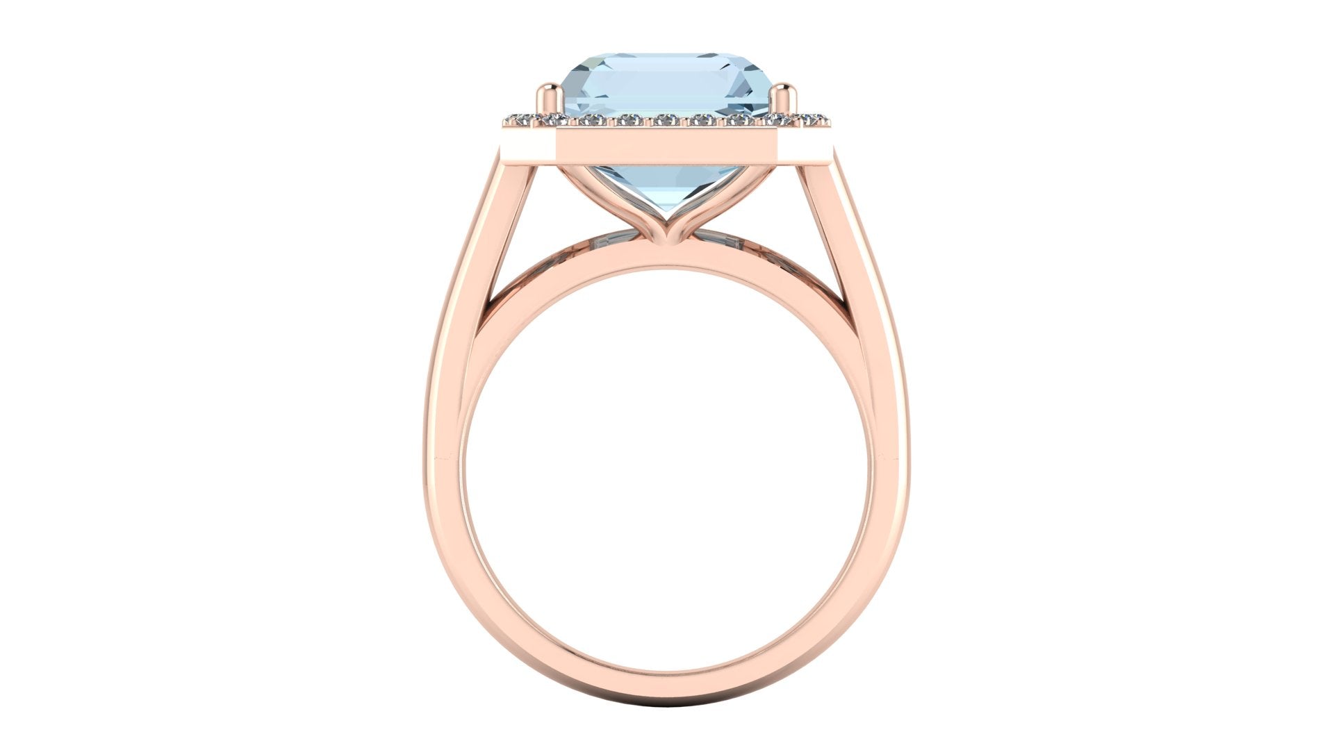 Anillo de esmeralda y halo de diamantes - Diana