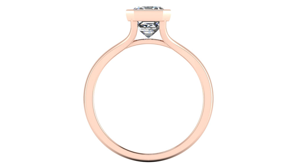 Anillo de compromiso solitario bicelado corte esmeralda - Omar