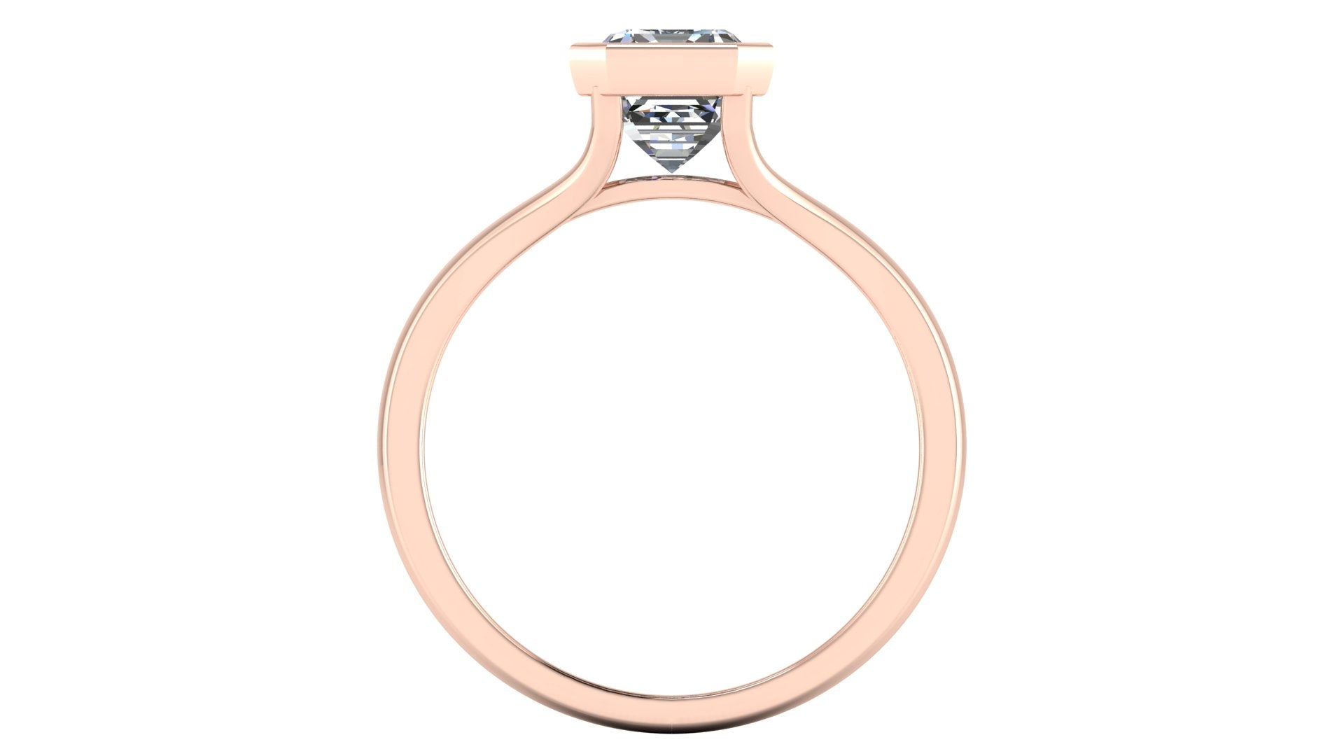 Anillo de compromiso solitario bicelado corte esmeralda - Omar