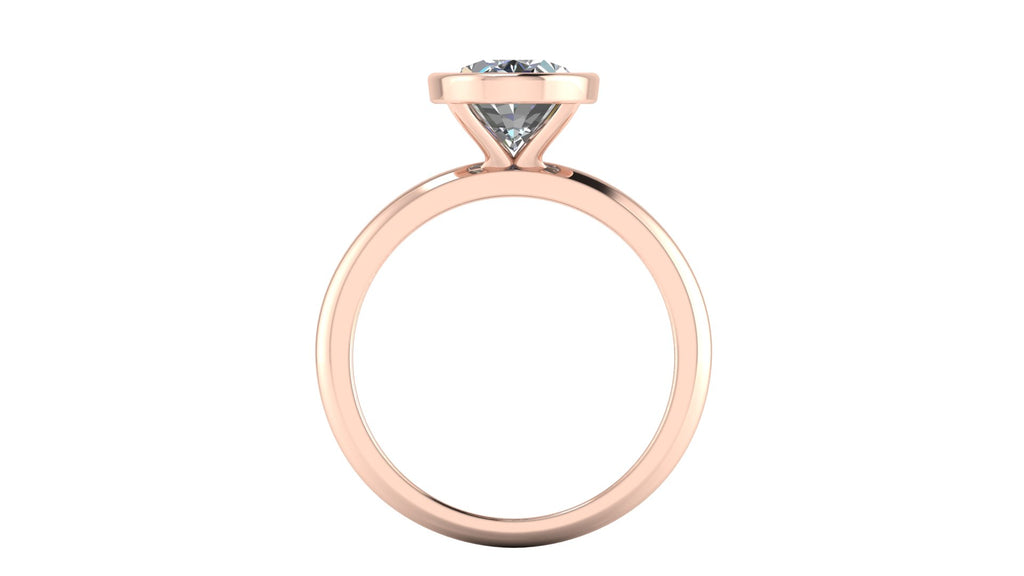 Anillo de compromiso solitario bicelado  ovalado - Emiliano
