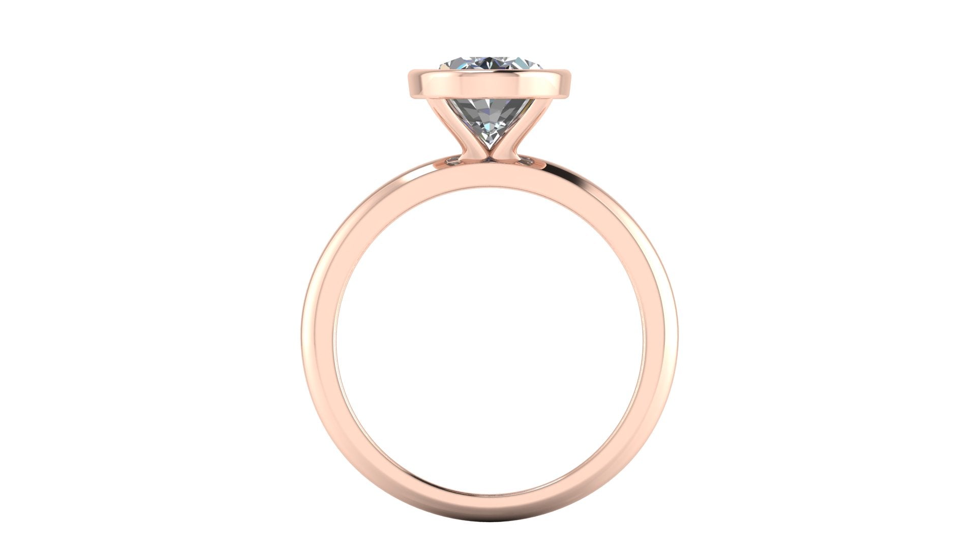 Anillo de compromiso solitario bicelado  ovalado - Emiliano