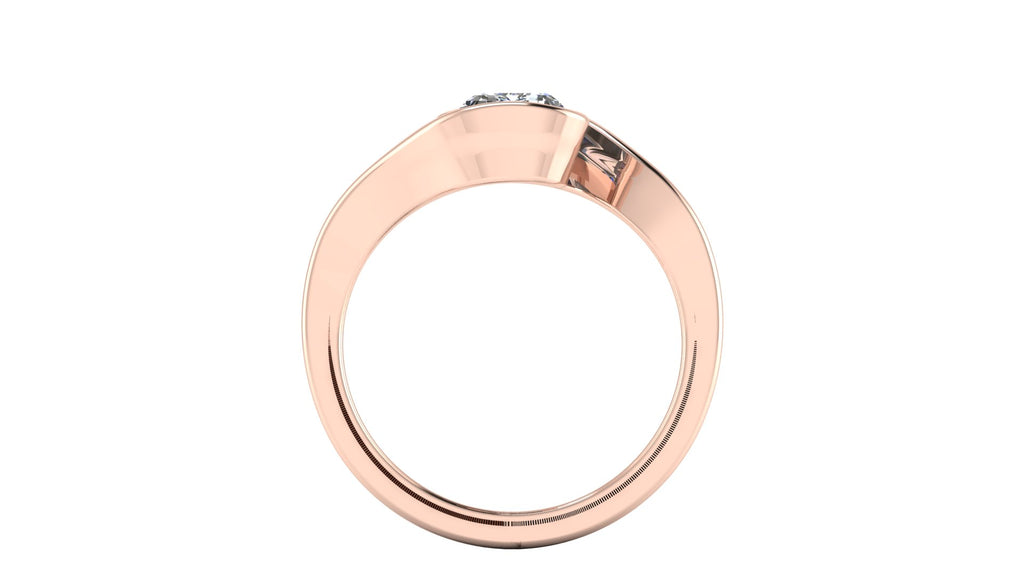 Anillo de compromiso solitario bicelado corte esmeralda - Omar