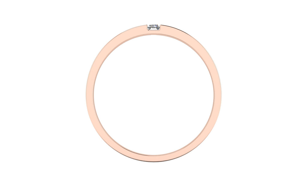 Anillo de compromiso solitario bicelado corte baguette - Andres