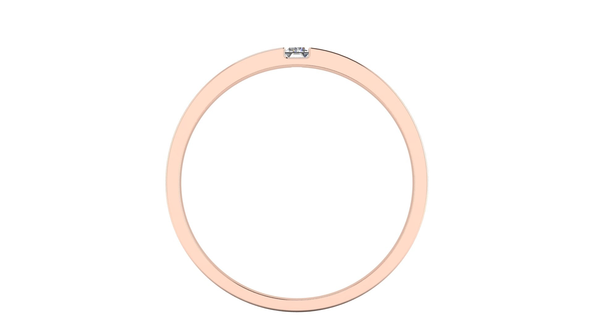 Anillo de compromiso solitario bicelado corte baguette - Andres