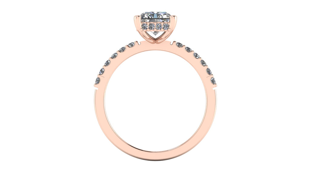 Anillo de compromiso  cushion, diamantes en halo - Alejandro