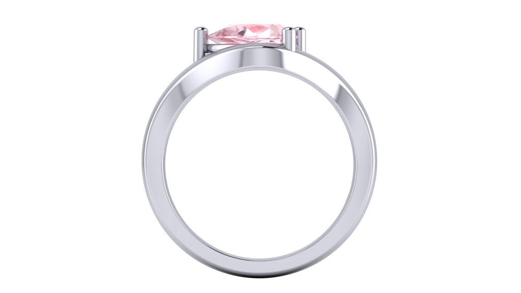 Anillo orgánico con zafiro rosa corte pera - Daniela