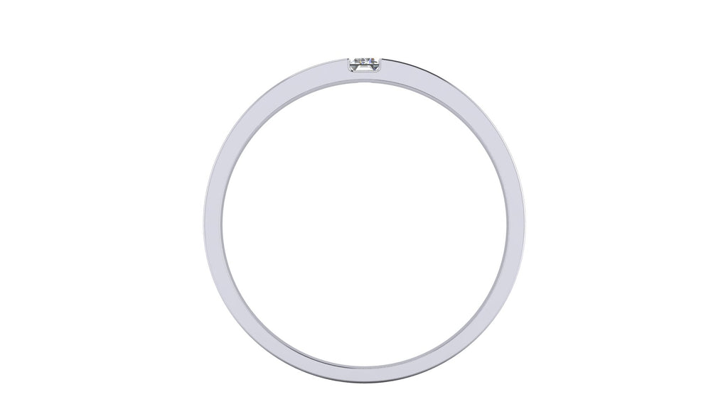 Anillo de compromiso solitario bicelado corte baguette - Andres