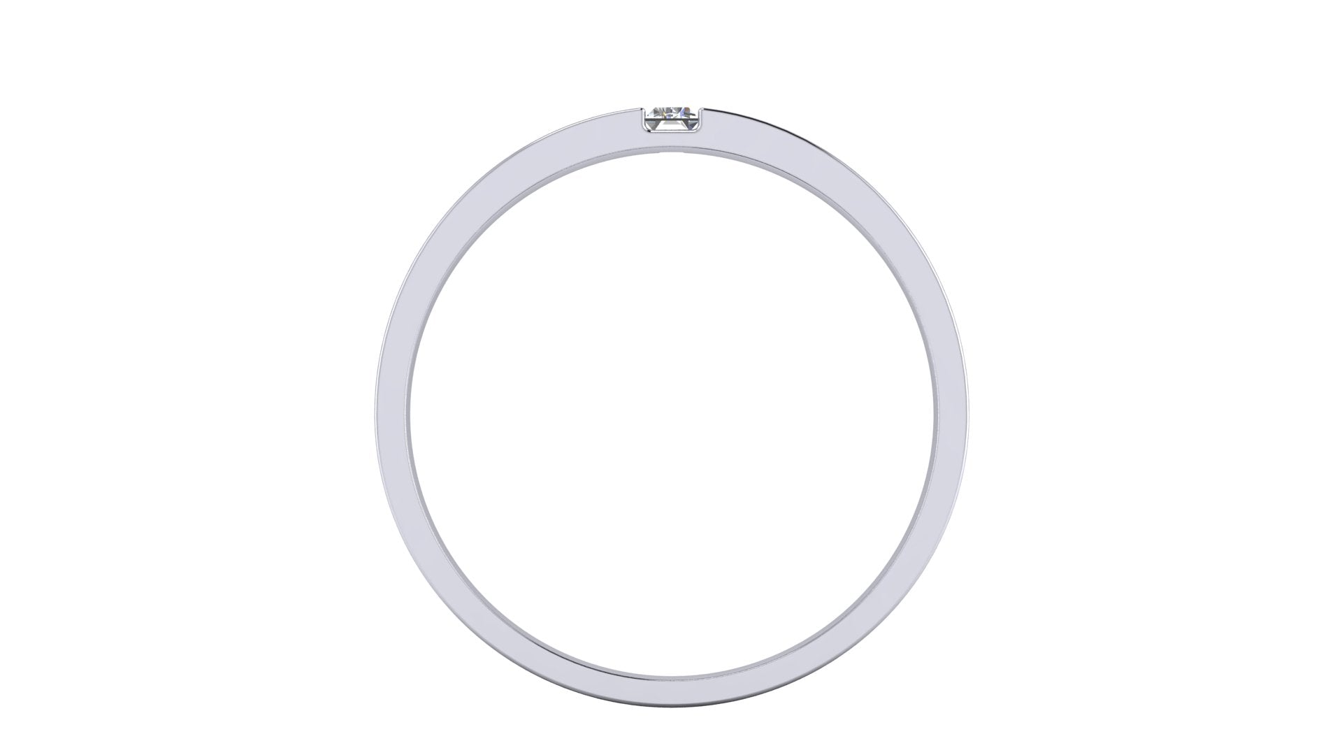 Anillo de compromiso solitario bicelado corte baguette - Andres