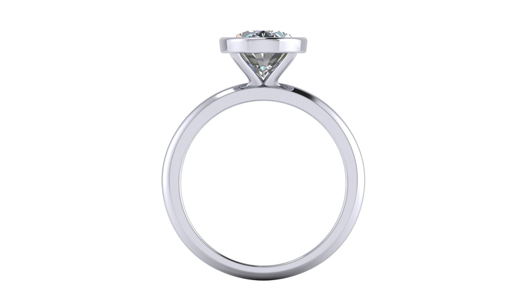 Anillo de compromiso solitario bicelado  ovalado - Emiliano