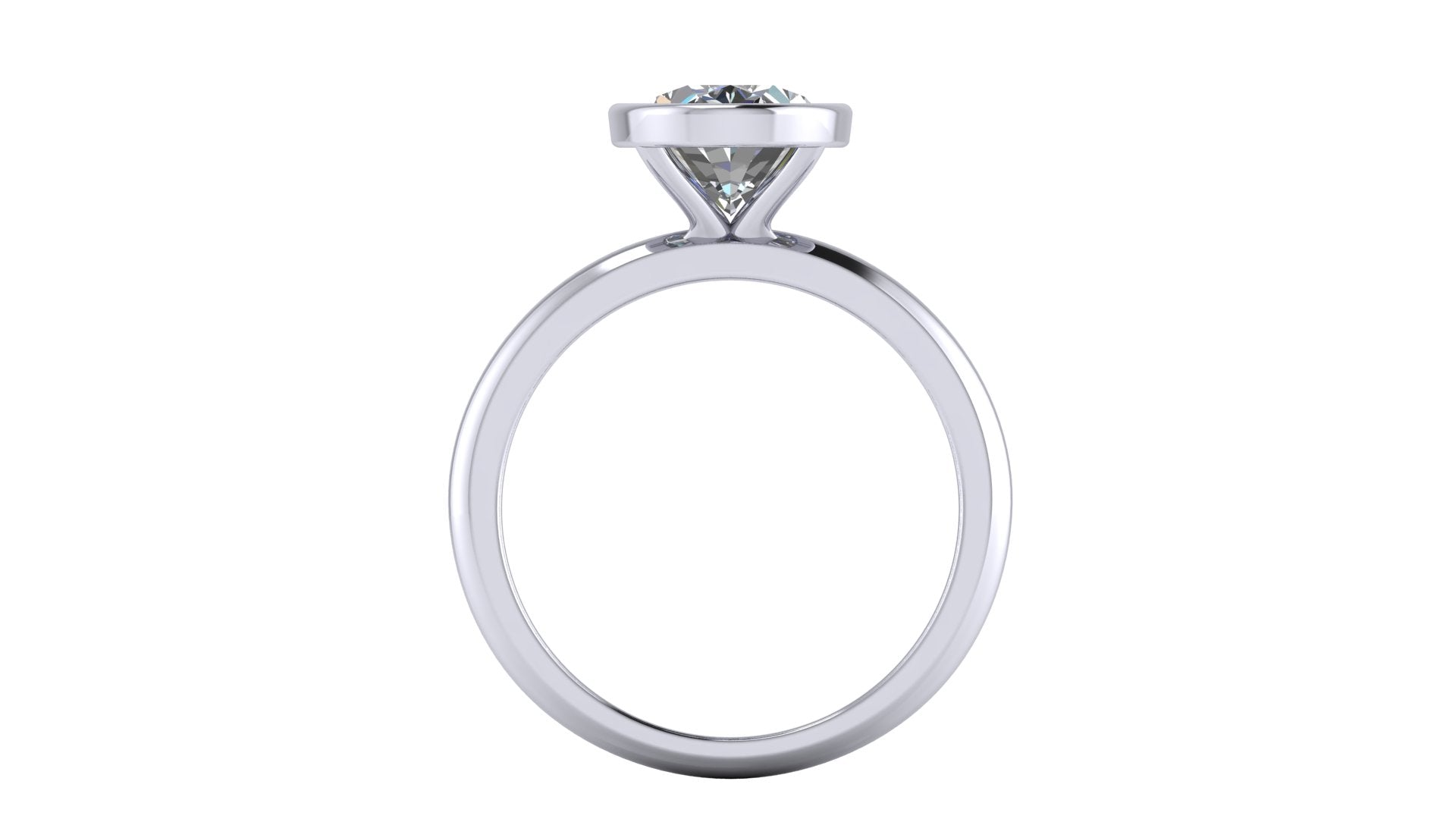 Anillo de compromiso solitario bicelado  ovalado - Emiliano