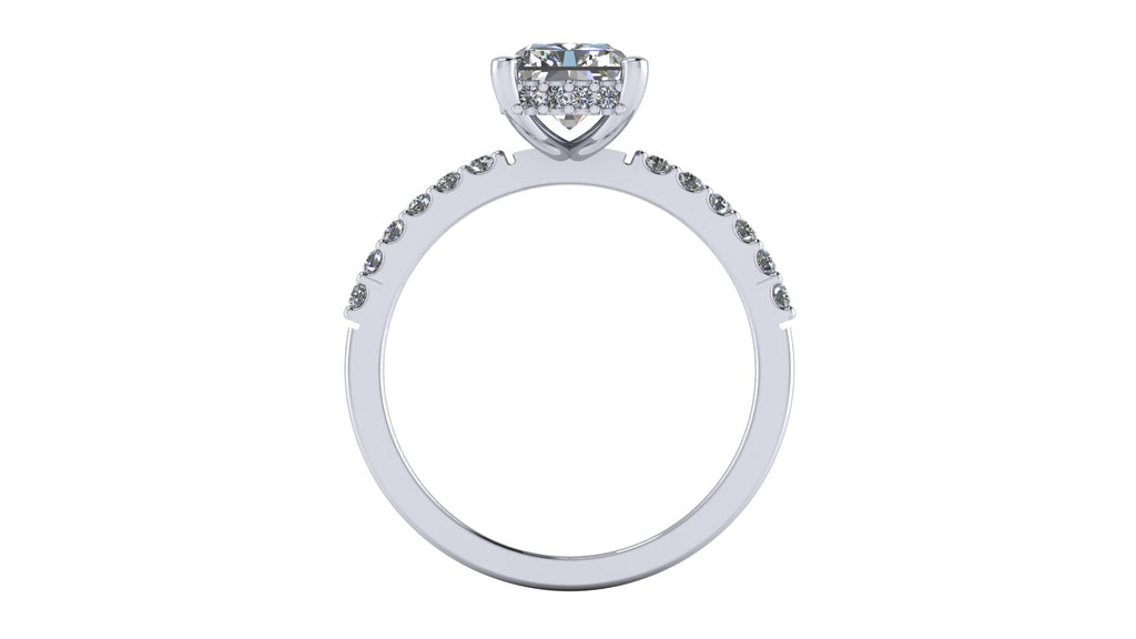 Anillo de compromiso  cushion, diamantes en halo - Alejandro