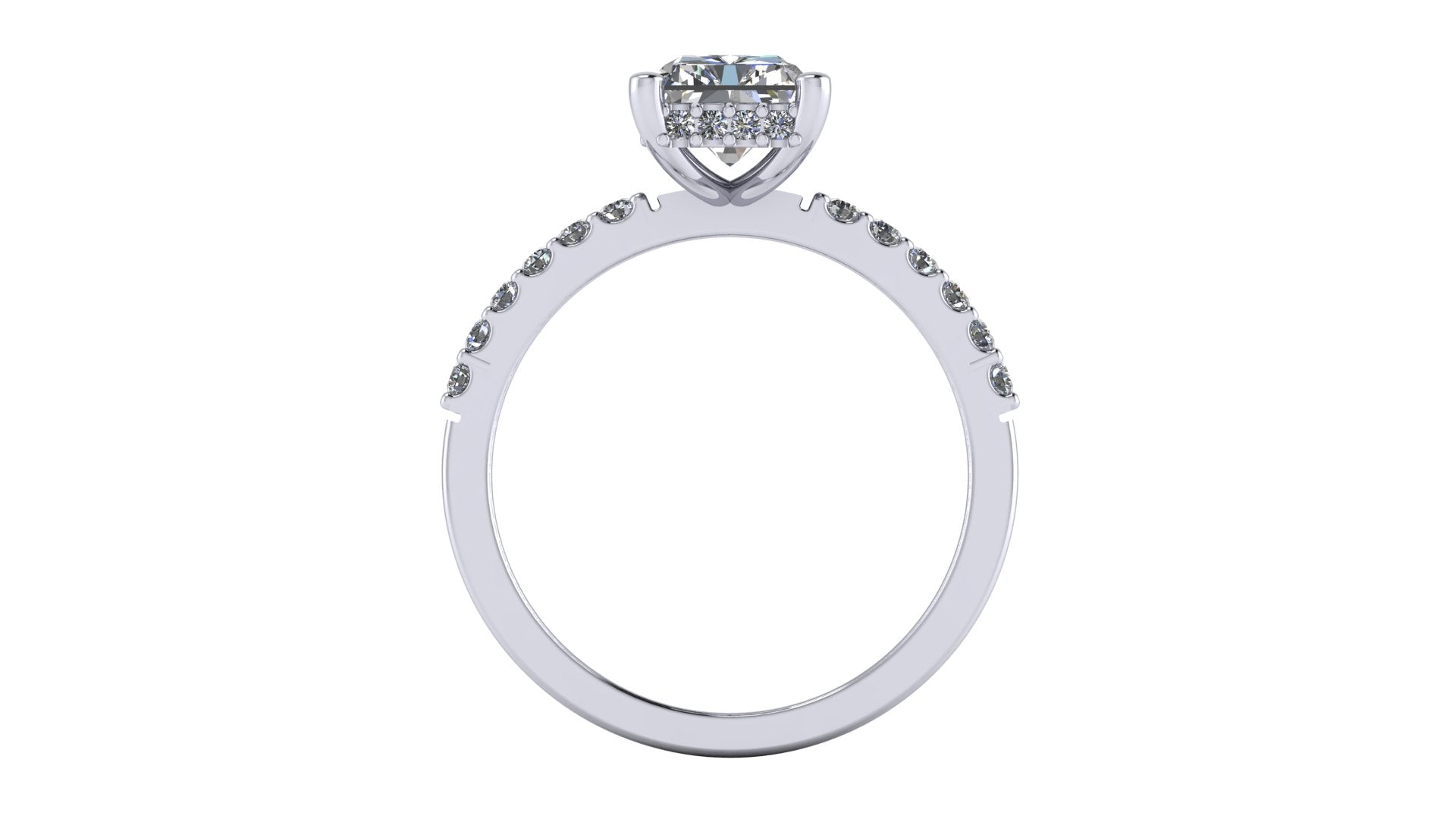 Anillo de compromiso  cushion, diamantes en halo - Alejandro