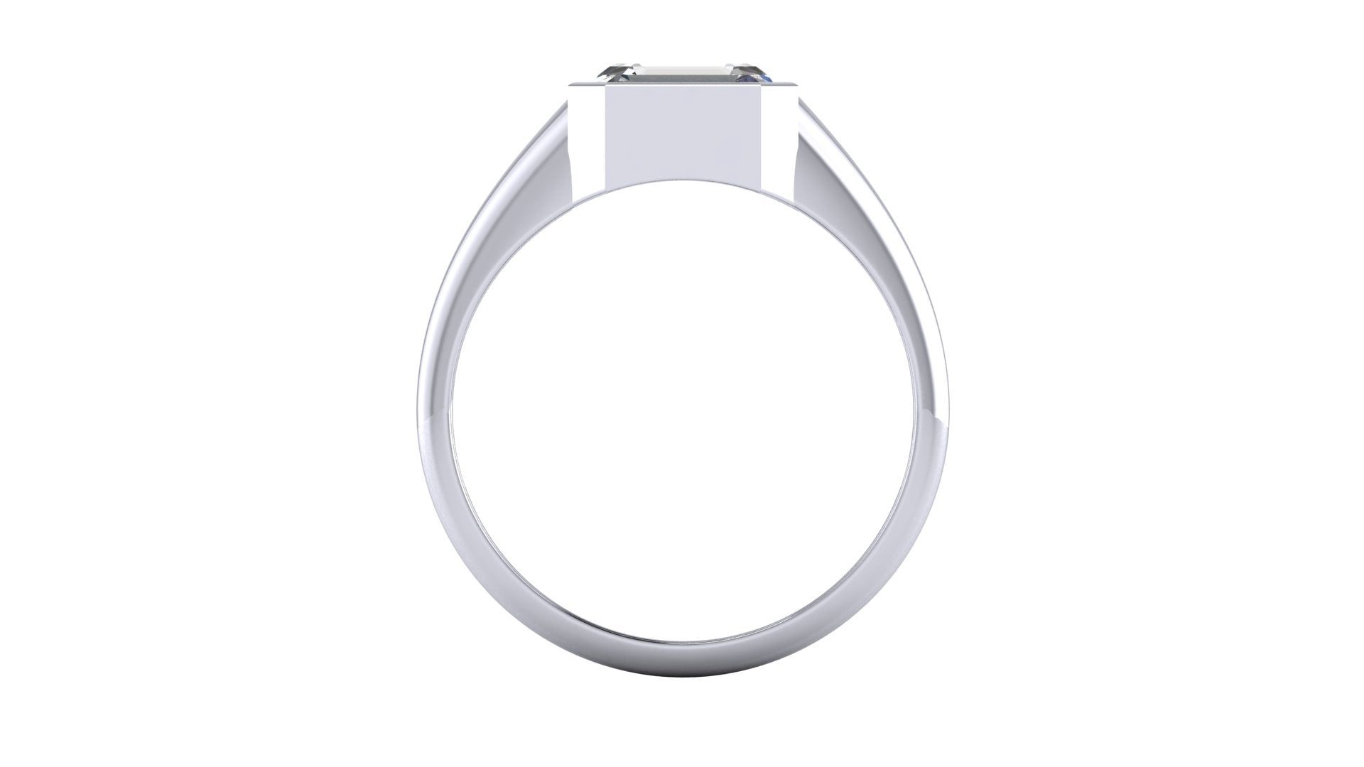 Anillo de compromiso solitario bicelado corte esmeralda - Ricardo