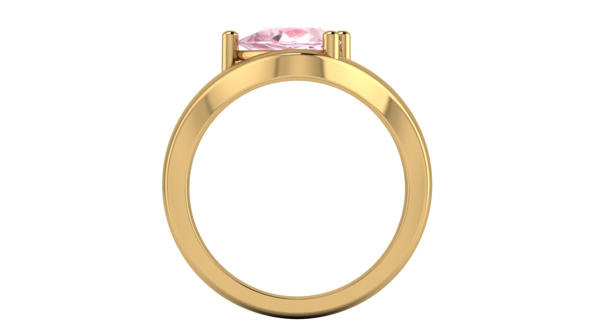 Anillo orgánico con zafiro rosa corte pera - Daniela