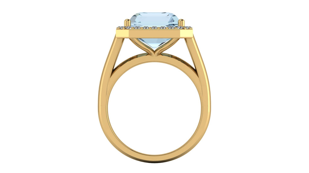 Anillo de esmeralda y halo de diamantes - Diana