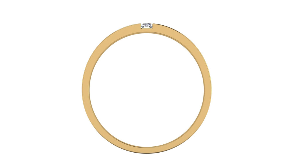 Anillo de compromiso solitario bicelado corte baguette - Andres