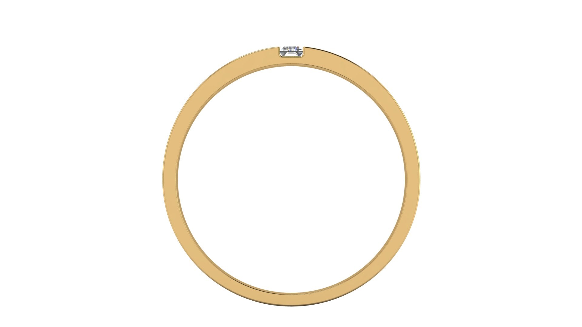 Anillo de compromiso solitario bicelado corte baguette - Andres