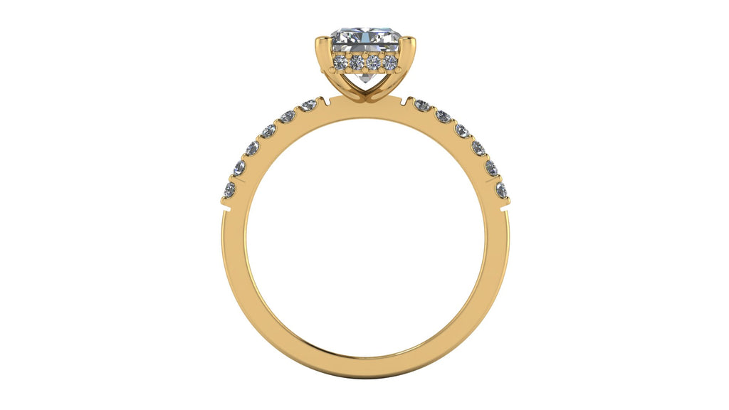 Anillo de compromiso  cushion, diamantes en halo - Alejandro