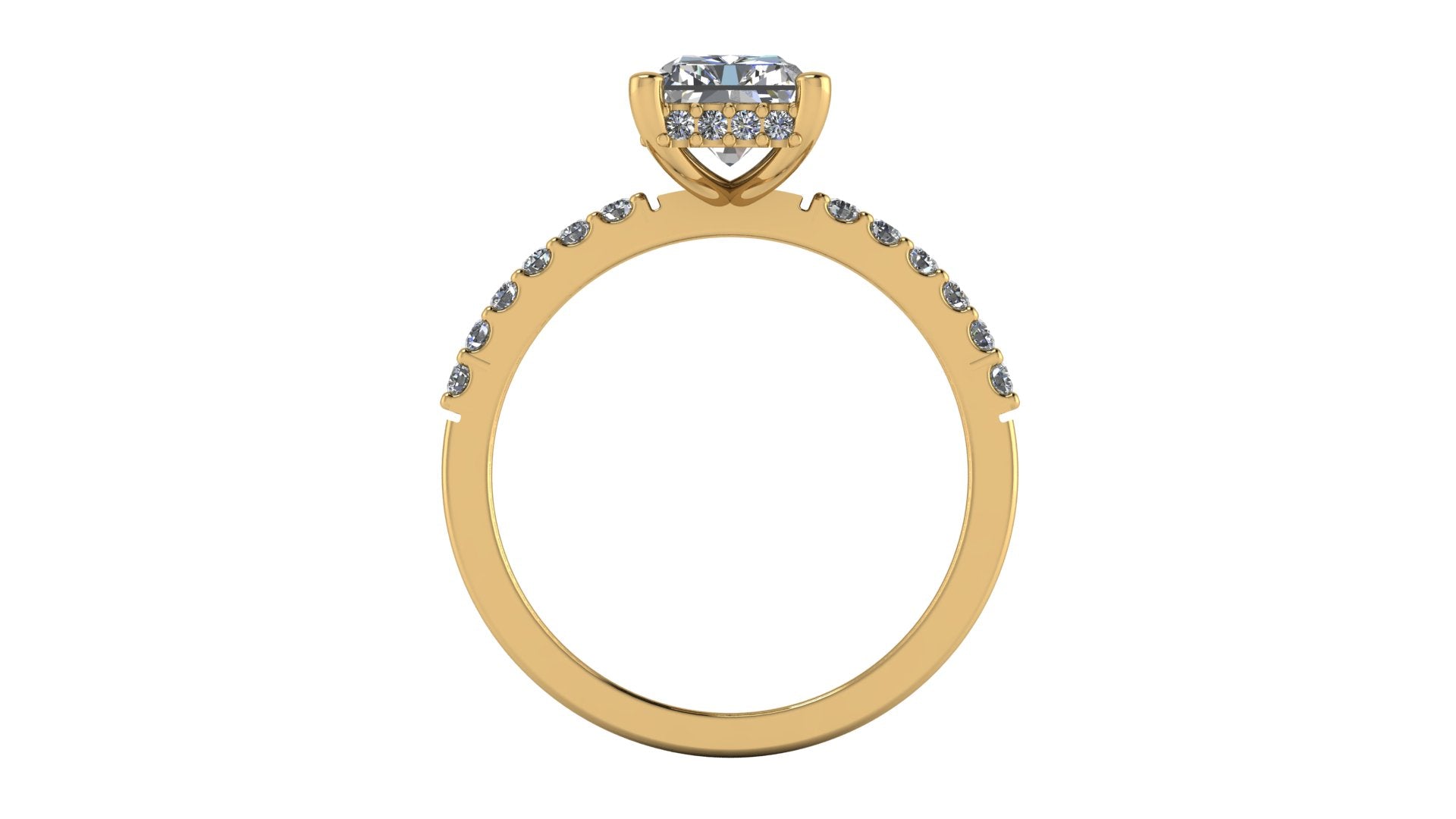 Anillo de compromiso  cushion, diamantes en halo - Alejandro