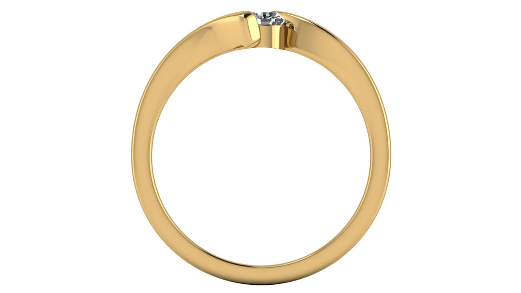 Anillo de compromiso solitario bicelado redondo - Francisco