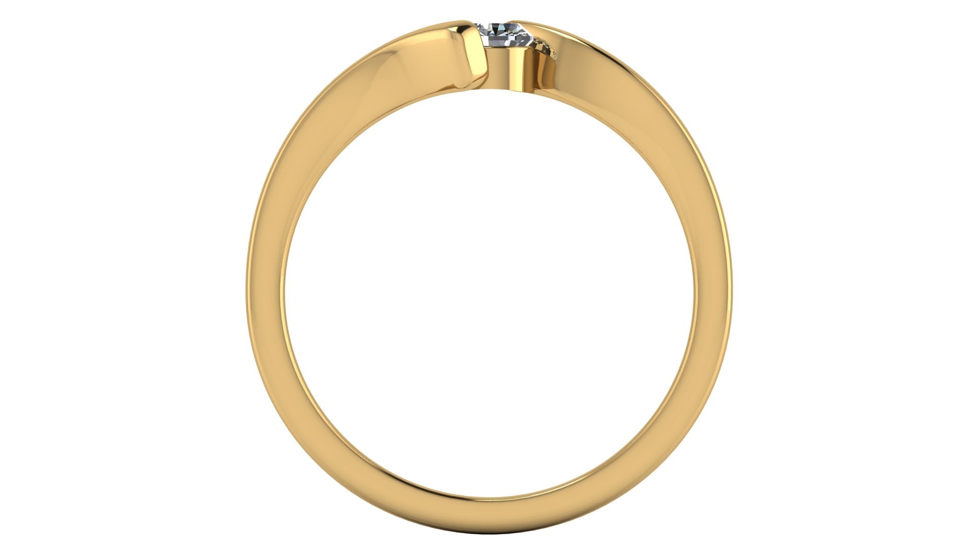 Anillo de compromiso solitario bicelado redondo - Francisco