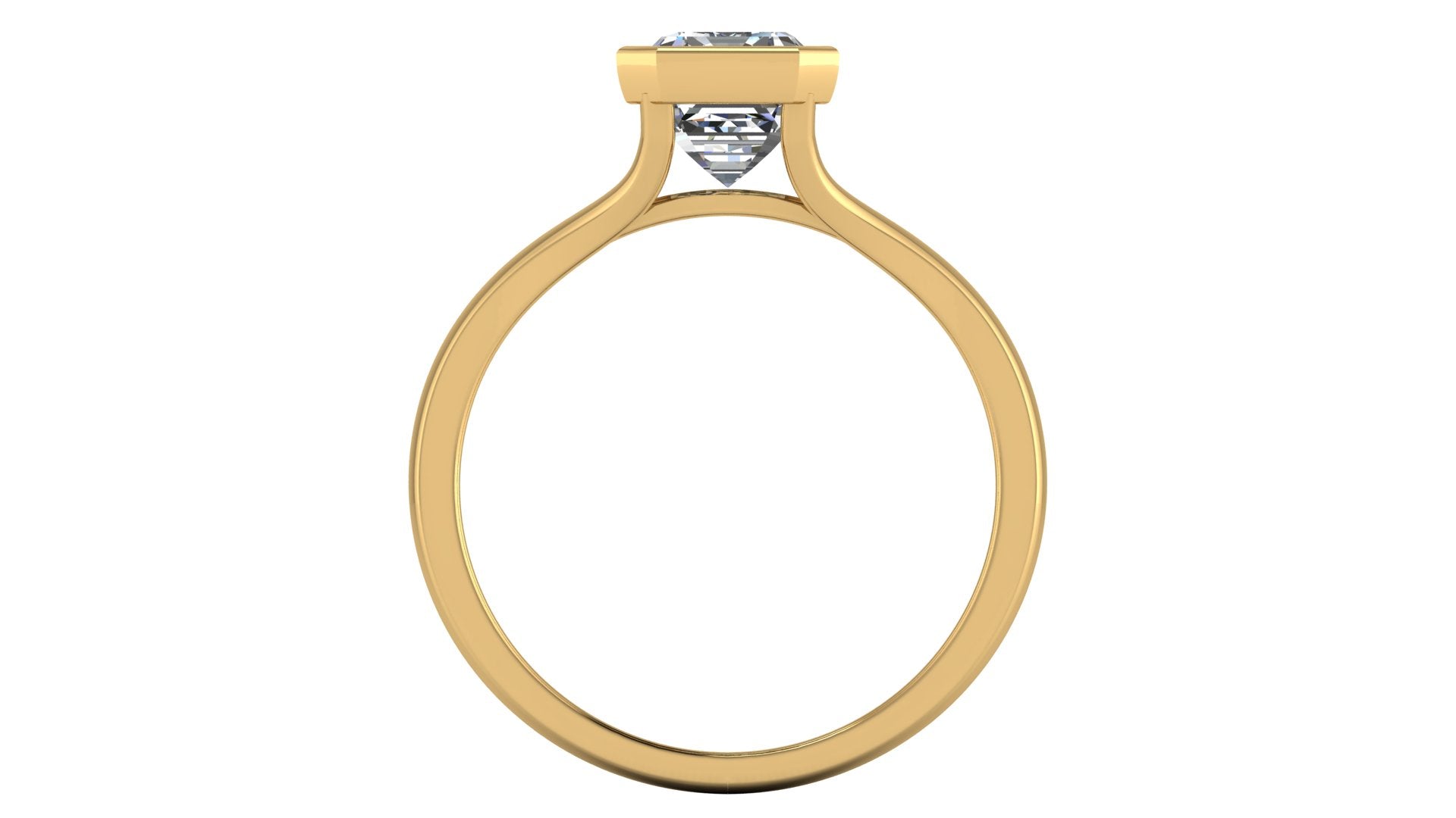 Anillo de compromiso solitario bicelado corte esmeralda - Omar