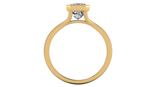 Anillo de compromiso solitario bicelado corte esmeralda - Omar