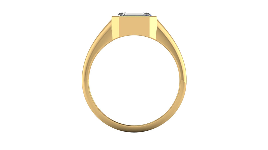 Anillo de compromiso solitario bicelado corte esmeralda - Ricardo