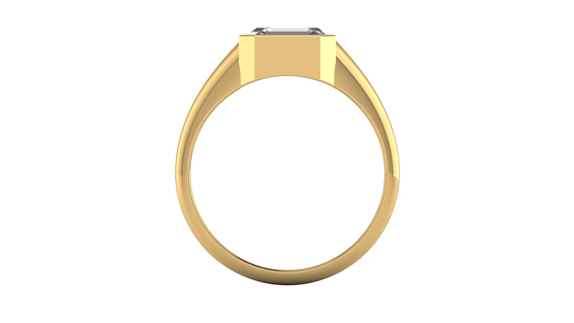 Anillo de compromiso solitario bicelado corte esmeralda - Ricardo