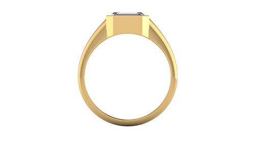 Anillo de compromiso solitario bicelado corte esmeralda - Ricardo