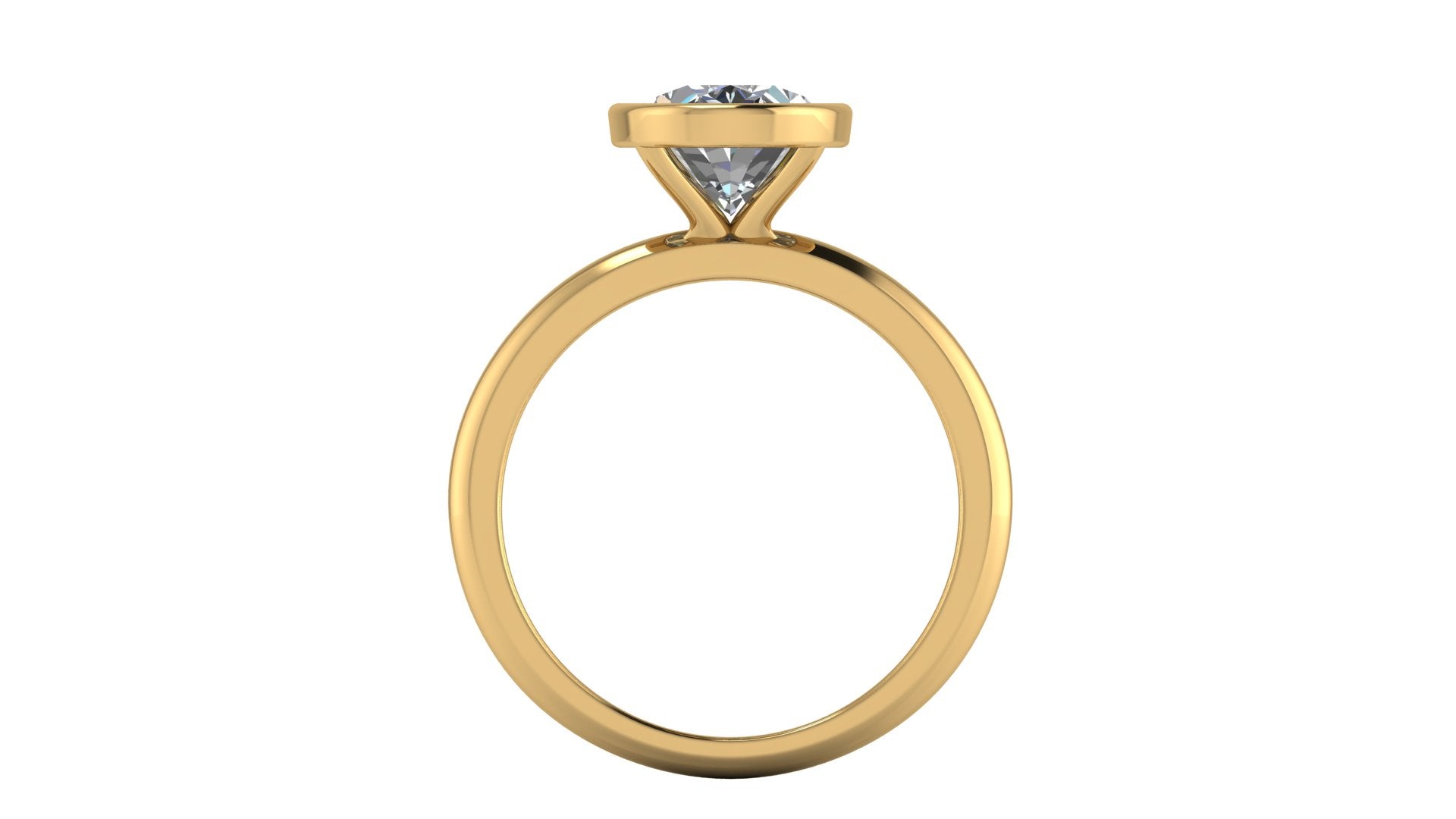 Anillo de compromiso solitario bicelado  ovalado - Emiliano