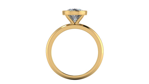 Anillo de compromiso solitario bicelado  ovalado - Emiliano