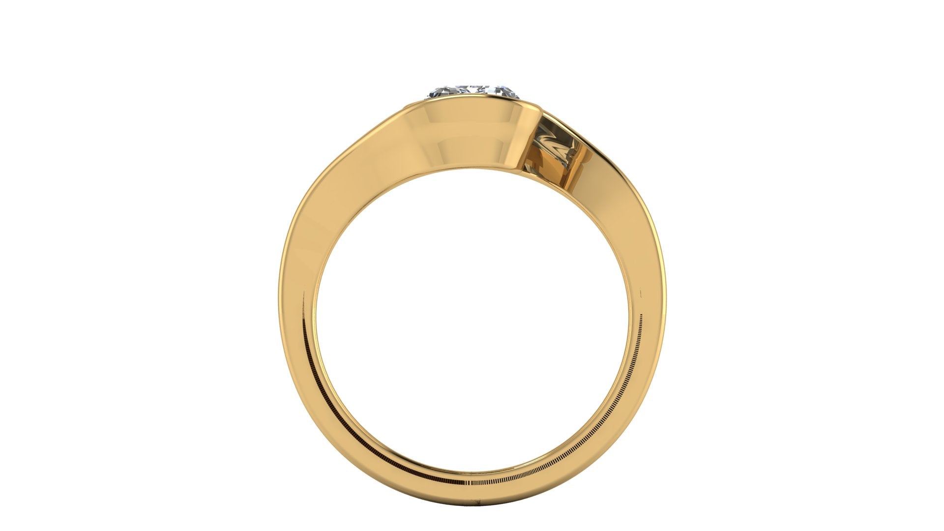 Anillo de compromiso solitario bicelado corte esmeralda - Omar