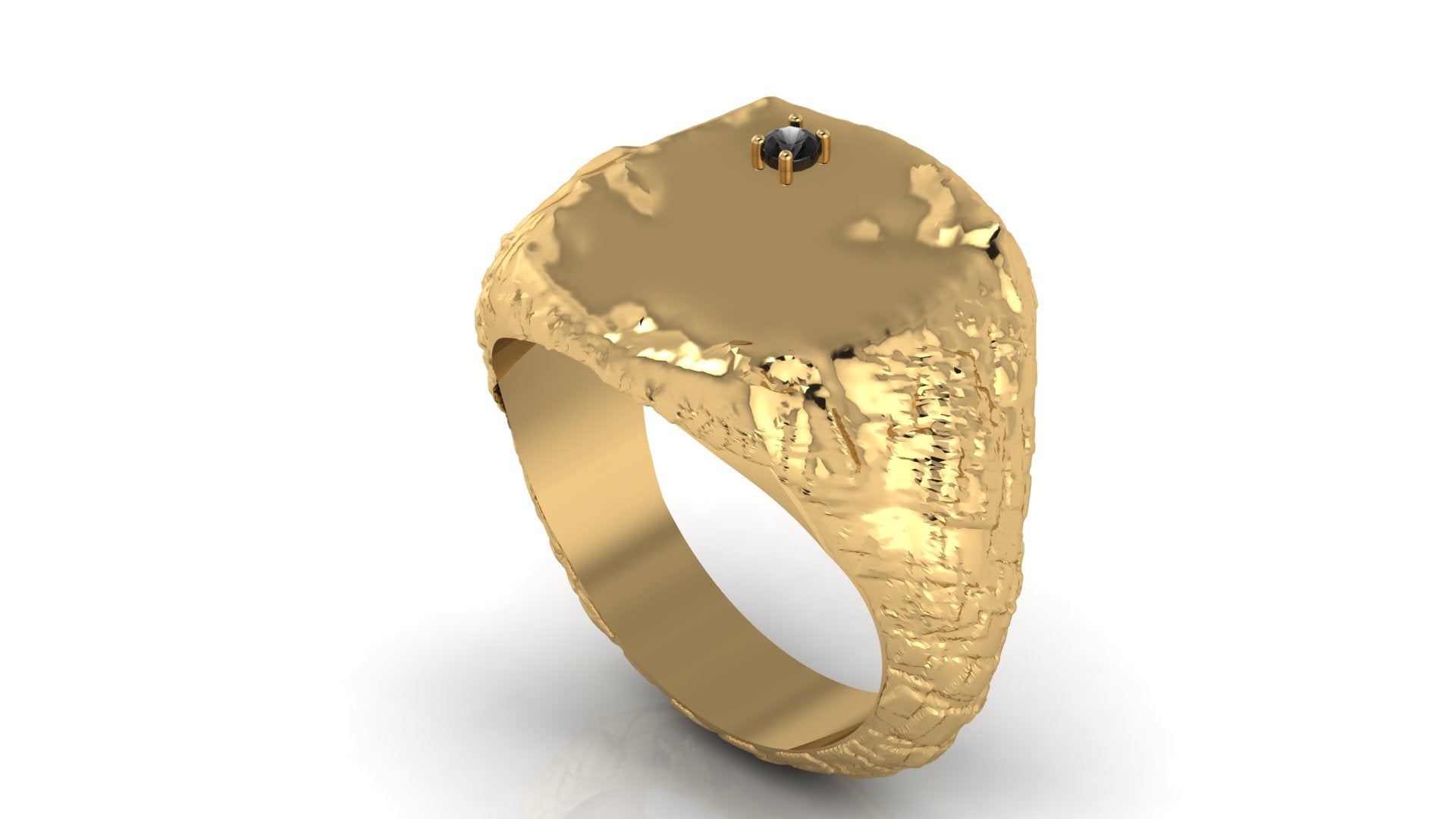 Anillo de hombre  con  diamante negro - Tomas